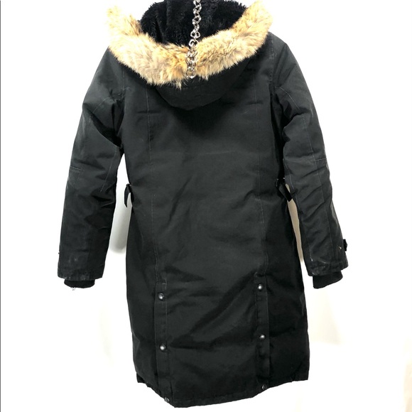 Canada goose fur lined black parka size small - Picture 2 of 8